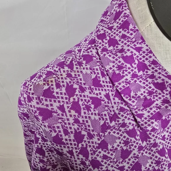 VTG 60's-70's Homemade Floral Geometric Long Sleeve Button Down Dress Sz S - Picture 8 of 14